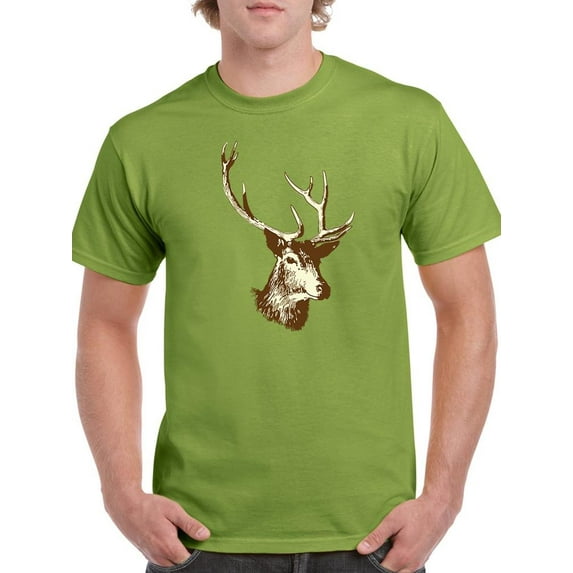 Deer With Antlers T-Shirt Men -Smartprints Designs, Male Small