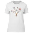 thumbnail image 1 of Deer With Flowers On The Horns T-Shirt Women -Image by Shutterstock, Female x-Large, 1 of 4