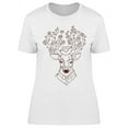thumbnail image 1 of Deer With Flowers T-Shirt Women -Image by Shutterstock, Female Small, 1 of 2