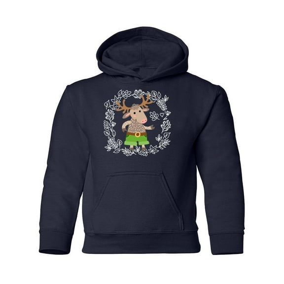 Deer With Pants Hoodie Juniors -Image by Shutterstock,  x-Large
