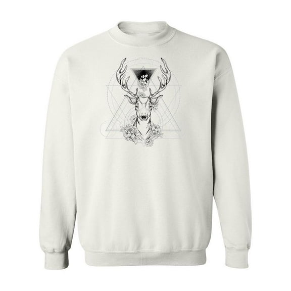 Deer With Sacred Geometry Design Sweatshirt Men -Image by Shutterstock, Male Medium