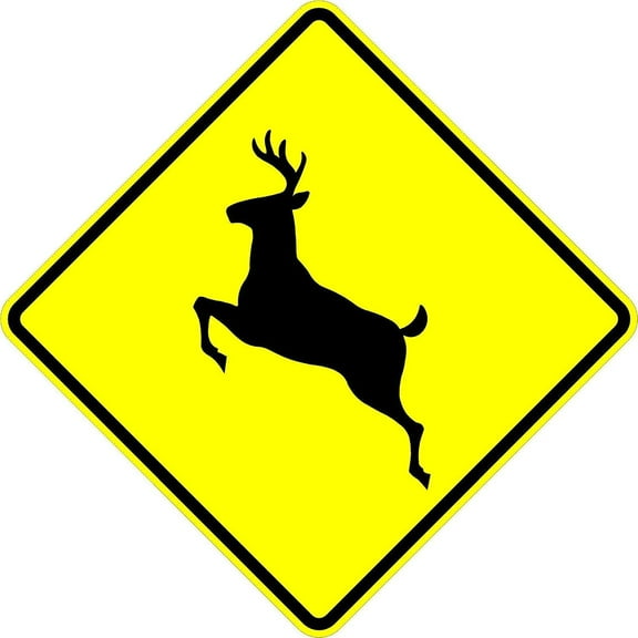 Deer Xing - 24 x 24 Deer Crossing Warning Sign. A Real Sign. 10 Year 3M Warranty.