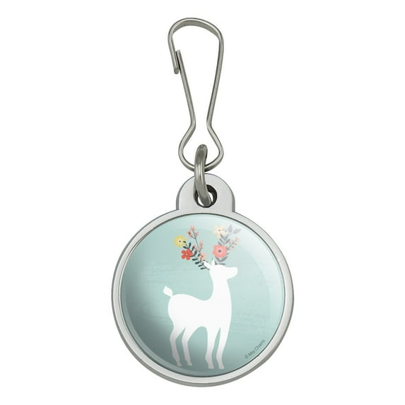 Deer and Flowers Jacket Handbag Purse Luggage Backpack Zipper Pull Charm
