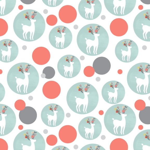 Deer and Flowers Premium Gift Wrap Wrapping Paper Roll