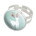 thumbnail image 1 of Deer and Flowers Silver Plated Adjustable Novelty Ring, 1 of 4