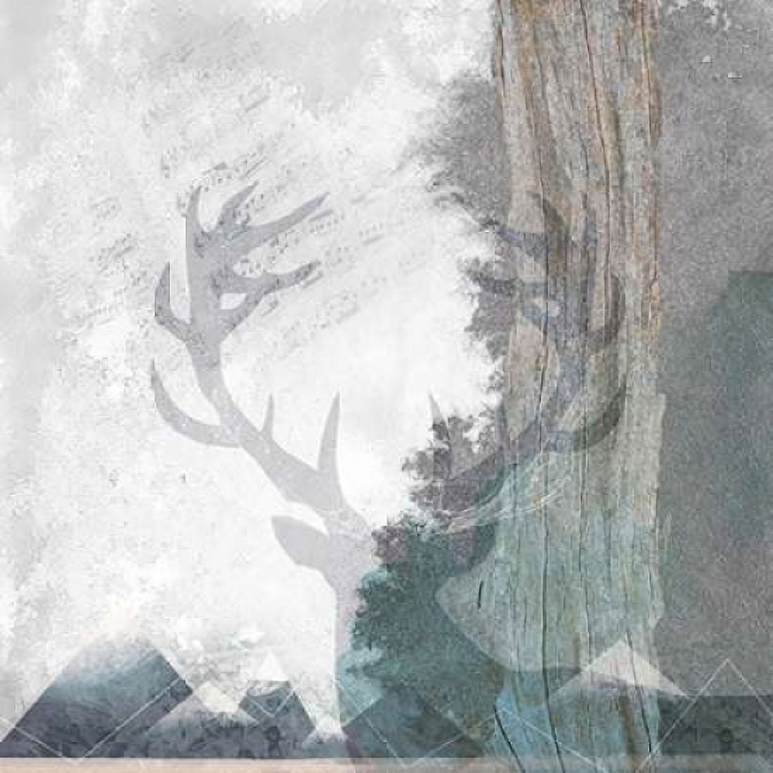 Deer and Mountains 1 Canvas Art - Louis Duncan-He (24 x 24)