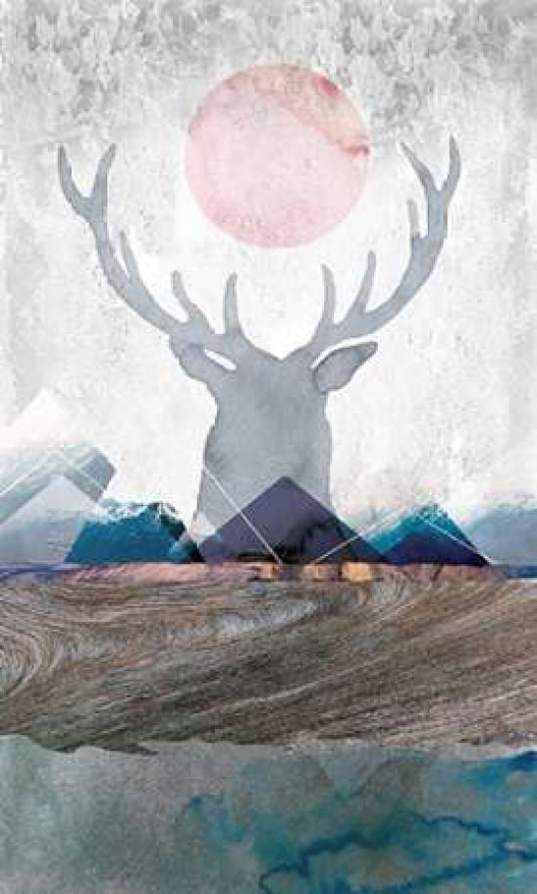 Deer and Mountains 2 Canvas Art - Louis Duncan-He (24 x 36)