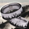 thumbnail image 1 of Deer and Trees Tungsten Carbide Ring, 1 of 6