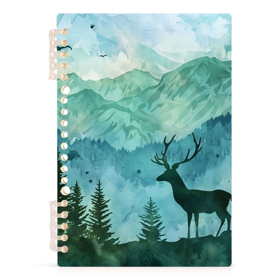 Deer in Forests Notebooks 1-subject Journal 60 Sheets A5 College Ruled Paper Detachable Ring 8.3"x5.7"