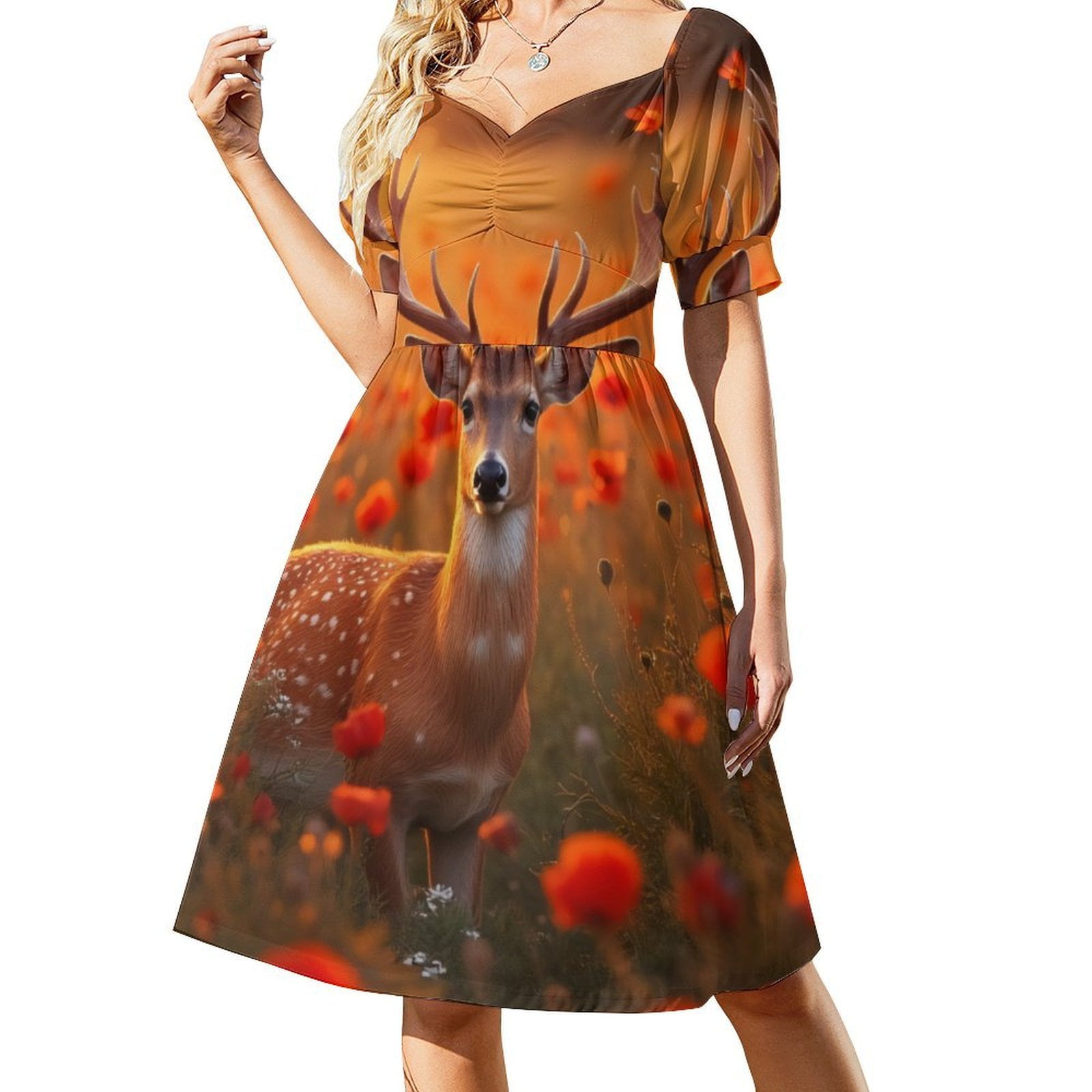 Deer in Poppy Field at Sunset Summer Women #39 s Dress 2025 Elegant Dresses Deer in Poppy Field at Sunset Summer Women #39 s Dress 2025 Elegant Dresses