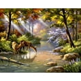 thumbnail image 1 of Deer in River | Cross Stitch Needlework Embroidery Kits (printed ca, 1 of 6