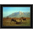 thumbnail image 1 of Deer in a Mountain Home 24x20 Black Ornate Wood Framed Canvas Art by Bierstadt, Albert, 1 of 2