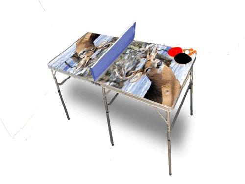 Deer in the Snow Portable Table Tennis Ping Pong Folding Table w/Accessories