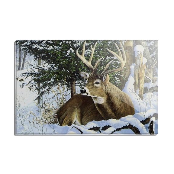 Deer in the Snow Rectangle Acrylic Fridge Refrigerator Magnet