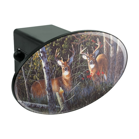 Deer in the Woods Oval Tow Trailer Hitch Cover Plug Insert
