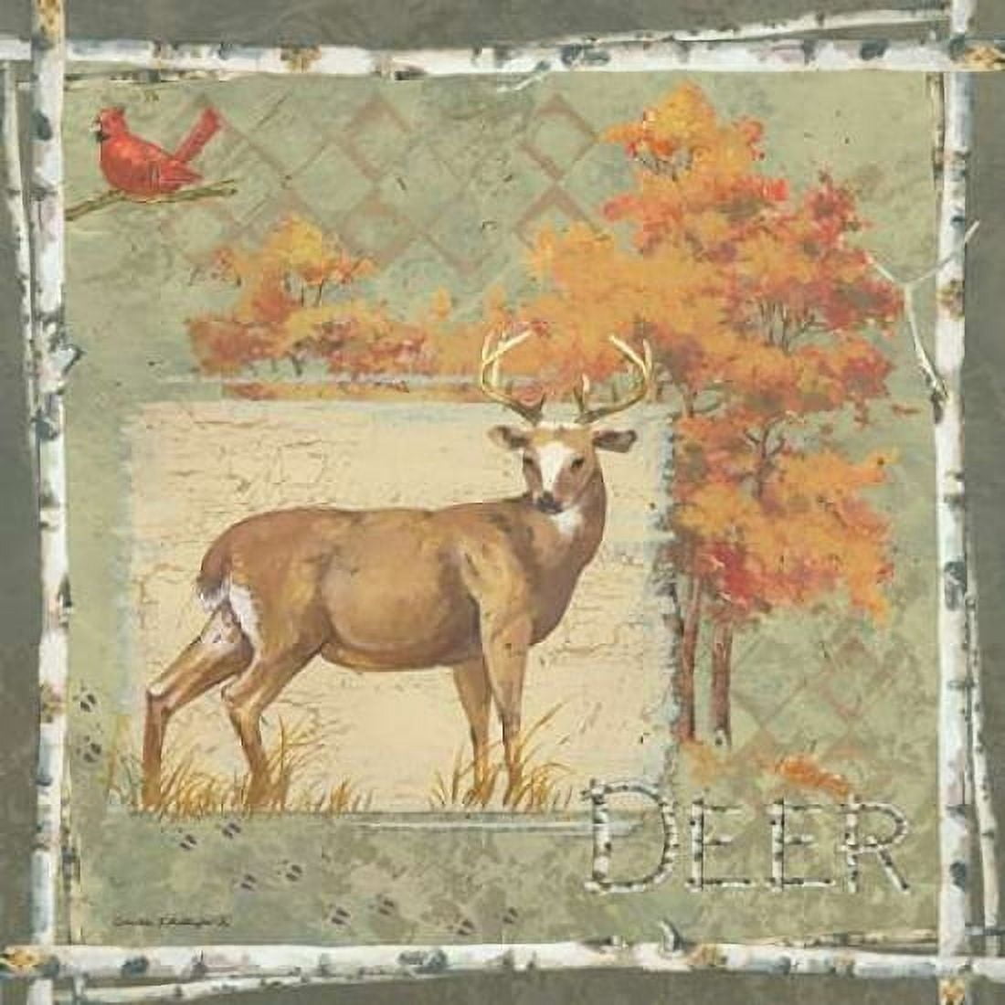 Deer on Green Canvas Art - Anita Phillips (24 x 24)