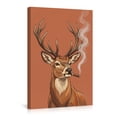 thumbnail image 1 of "Deer with Cigar" Canvas Wall Art, Funny Wildlife Illustration, Modern Humor Decor for Man Cave, Office & Modern Home, 1 of 10