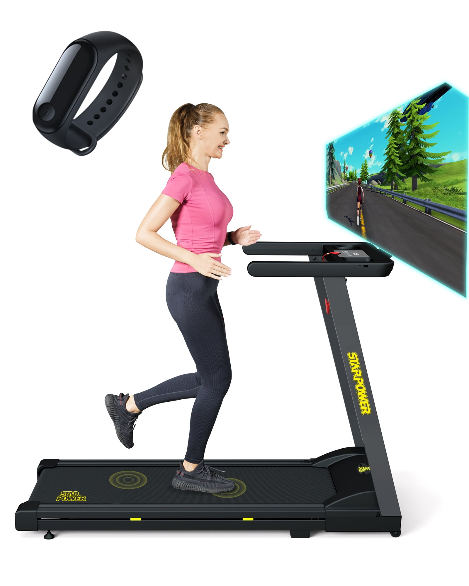 DeerRun 300 lb Capacity Foldable Treadmill 3.0HP Portable Folding