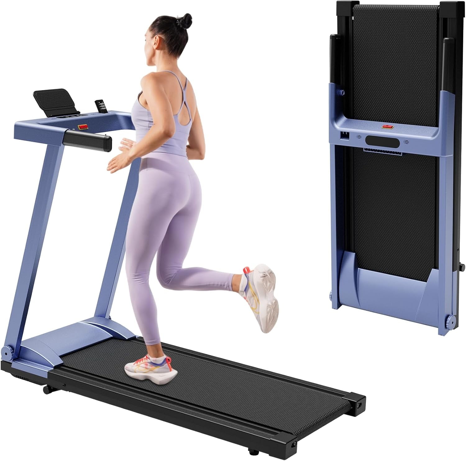 Treadmill for Home with Incline Folding Treadmills Running Machine for Small Spaces with Handle 300 LB, 3HP, 7.5 MPH Foldable Treadmill with App