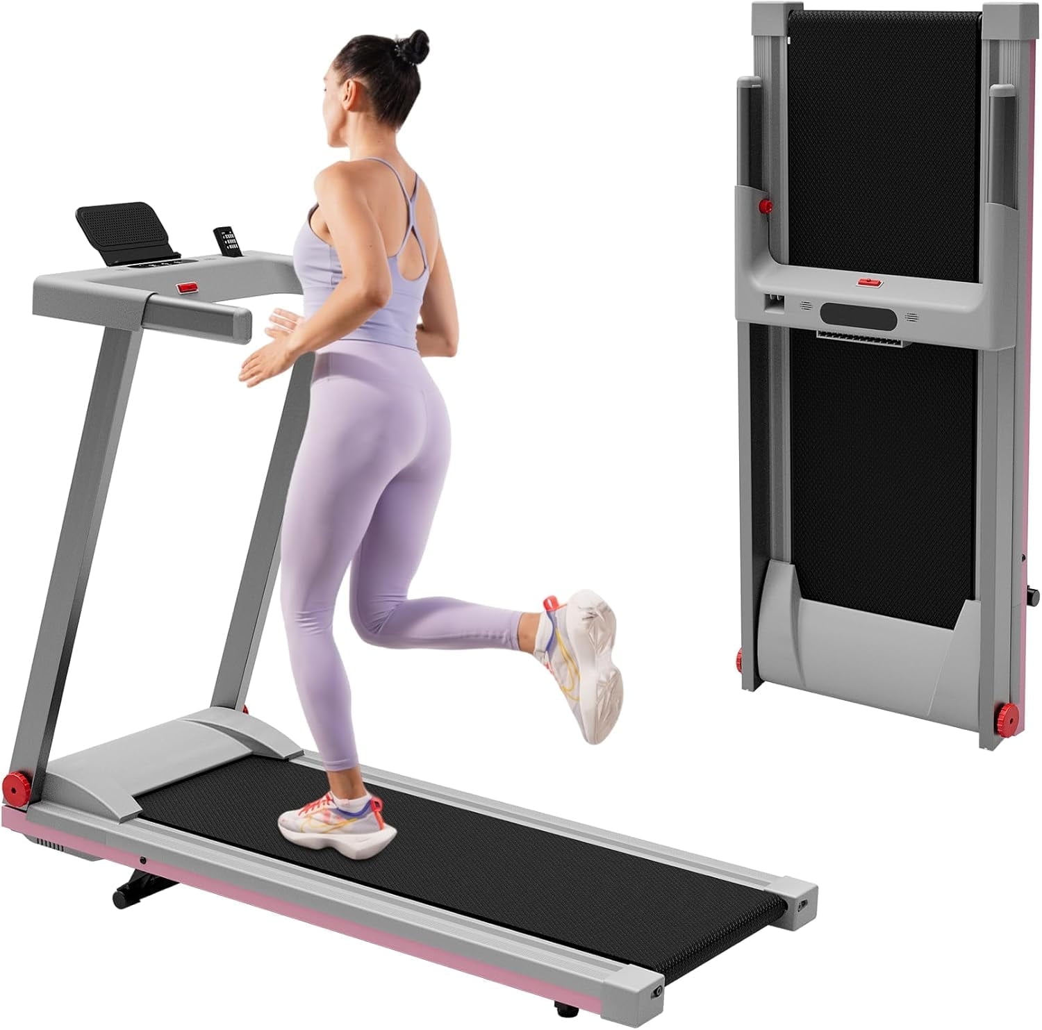 Treadmill for Home with Incline Folding Treadmills Running Machine for Small Spaces with Handle 300 LB, 3HP, 7.5 MPH Foldable Treadmill with App