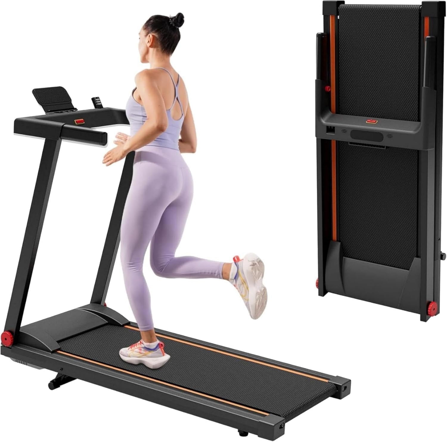 Treadmill for Home with Incline Folding Treadmills Running Machine for Small Spaces with Handle 300 LB, 3HP, 7.5 MPH Foldable Treadmill with App