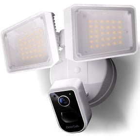 DeerTalk Security Floodlight Camera Outdoor Wired Motion Lights 2-Way Audio
