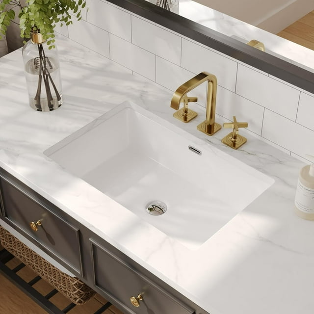 DeerValley 23.9"x15.79" Undermount Bathroom Sink Rectangular Undermount ...