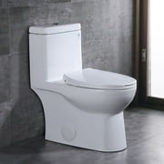 DeerValley DV-1F52816 Dual-Flush Elongated Standard One Piece Toilet Ceramic 12 Rough-in