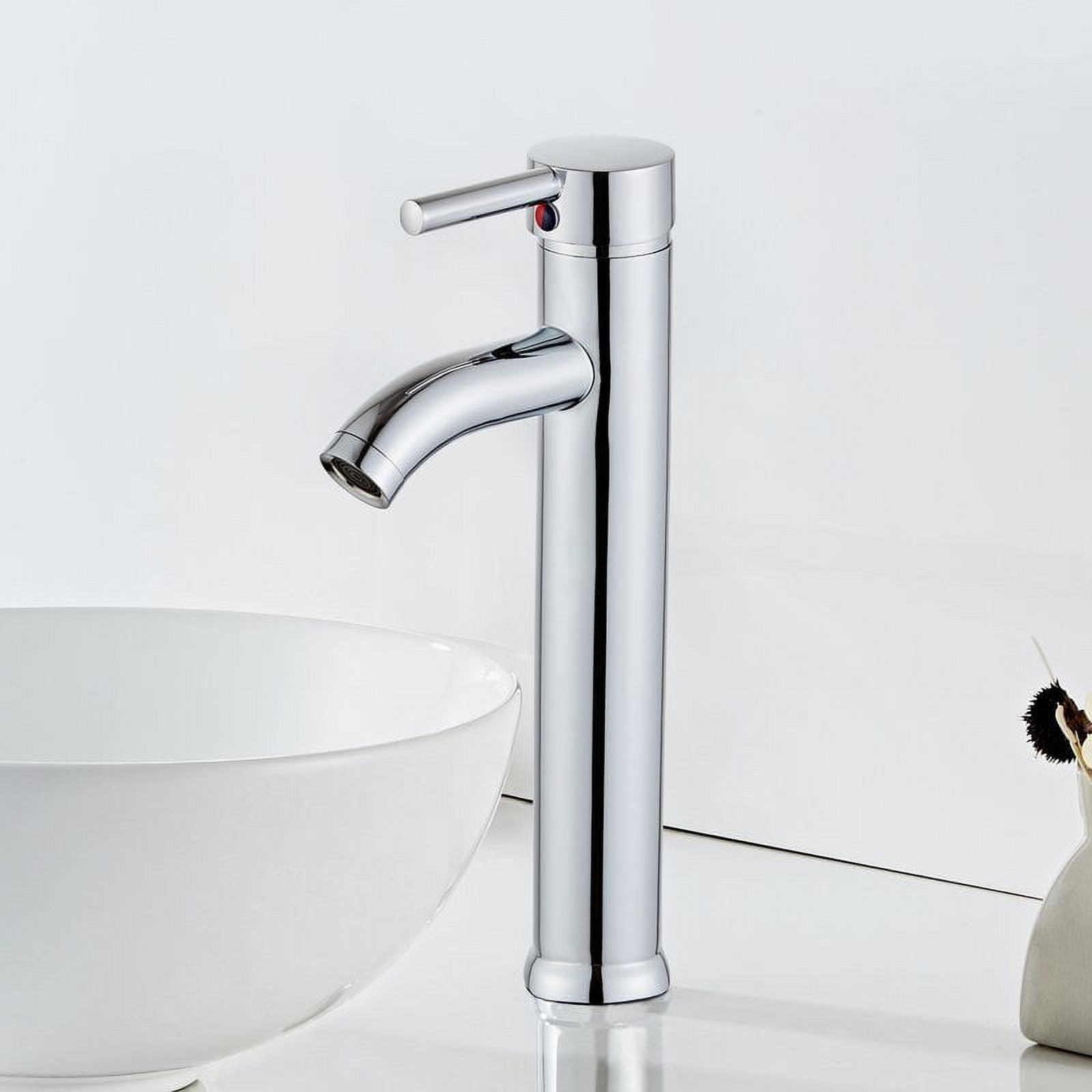 DeerValley DV-1J82826 Modern Vessel Sink Faucet Bathroom Single Handle Faucets Single Hole Vanity Basin Faucet Chrome Mixer Tap With Supply Hose