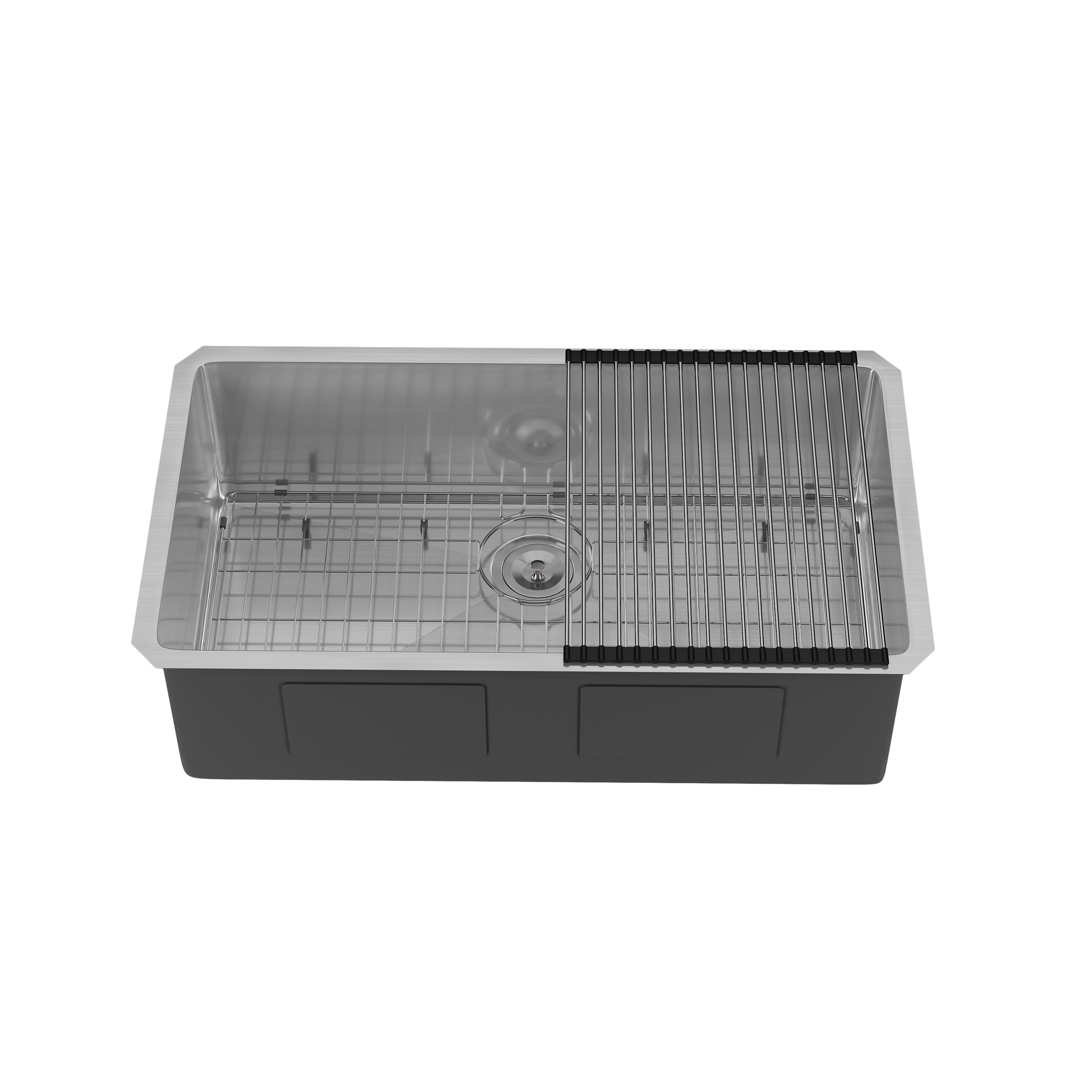 DeerValley DV-1K0603 32 Inch Undermount Kitchen Sink, 16 Gauge Stainless Steel Single Bowl Workstation Sink with Rolling Drying Rack, Deep Large Sink for Kitchen Remodel, Meal Prep, Homeowners