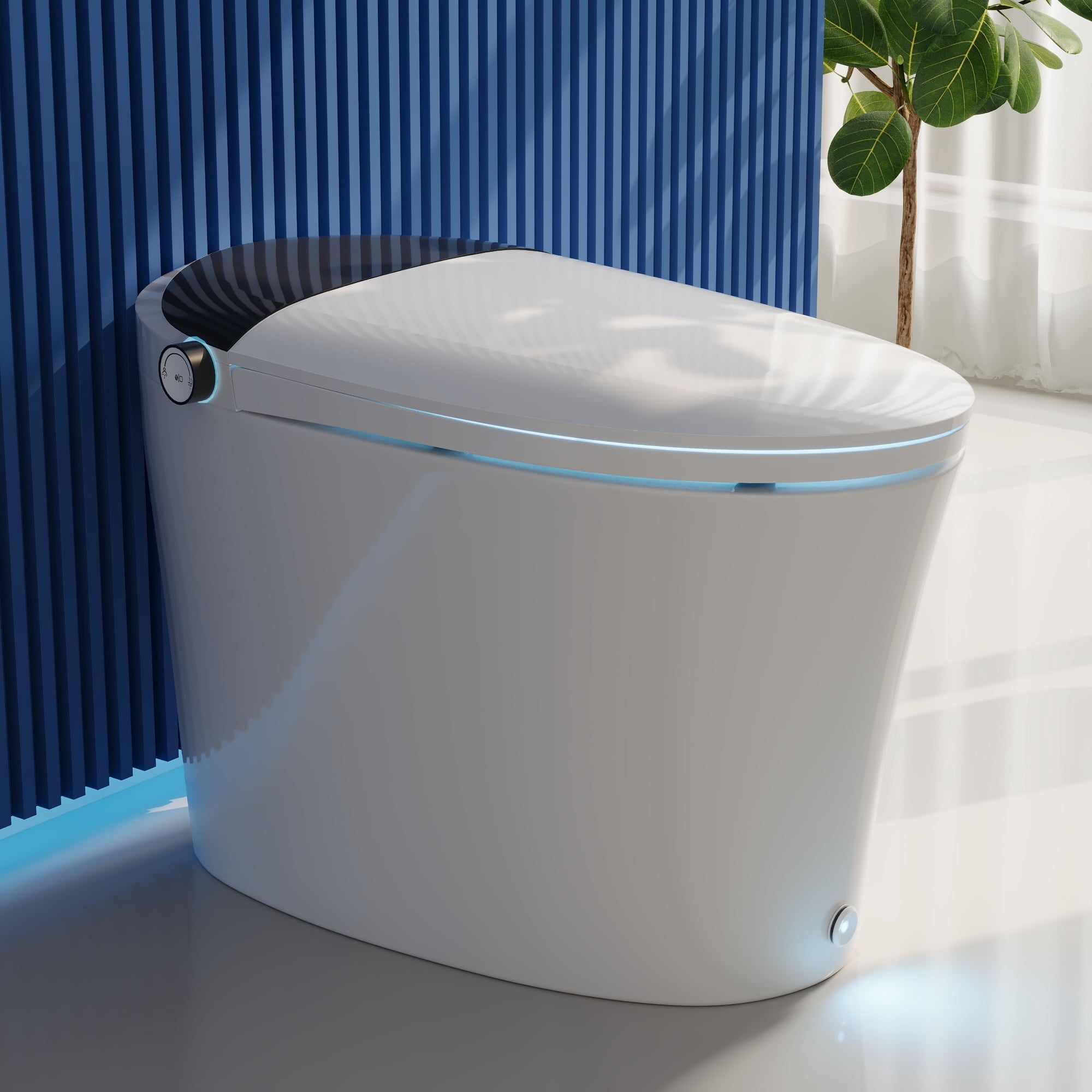 DeerValley DV-1S0457 Smart Bidet Toilet, ADA One Piece Tankless Elongated Toilet with Auto Flush, Heated Seat, Hot & Cold Massage Wash, Warm Air Dryer, Remote Control, 1000g MaP Flush