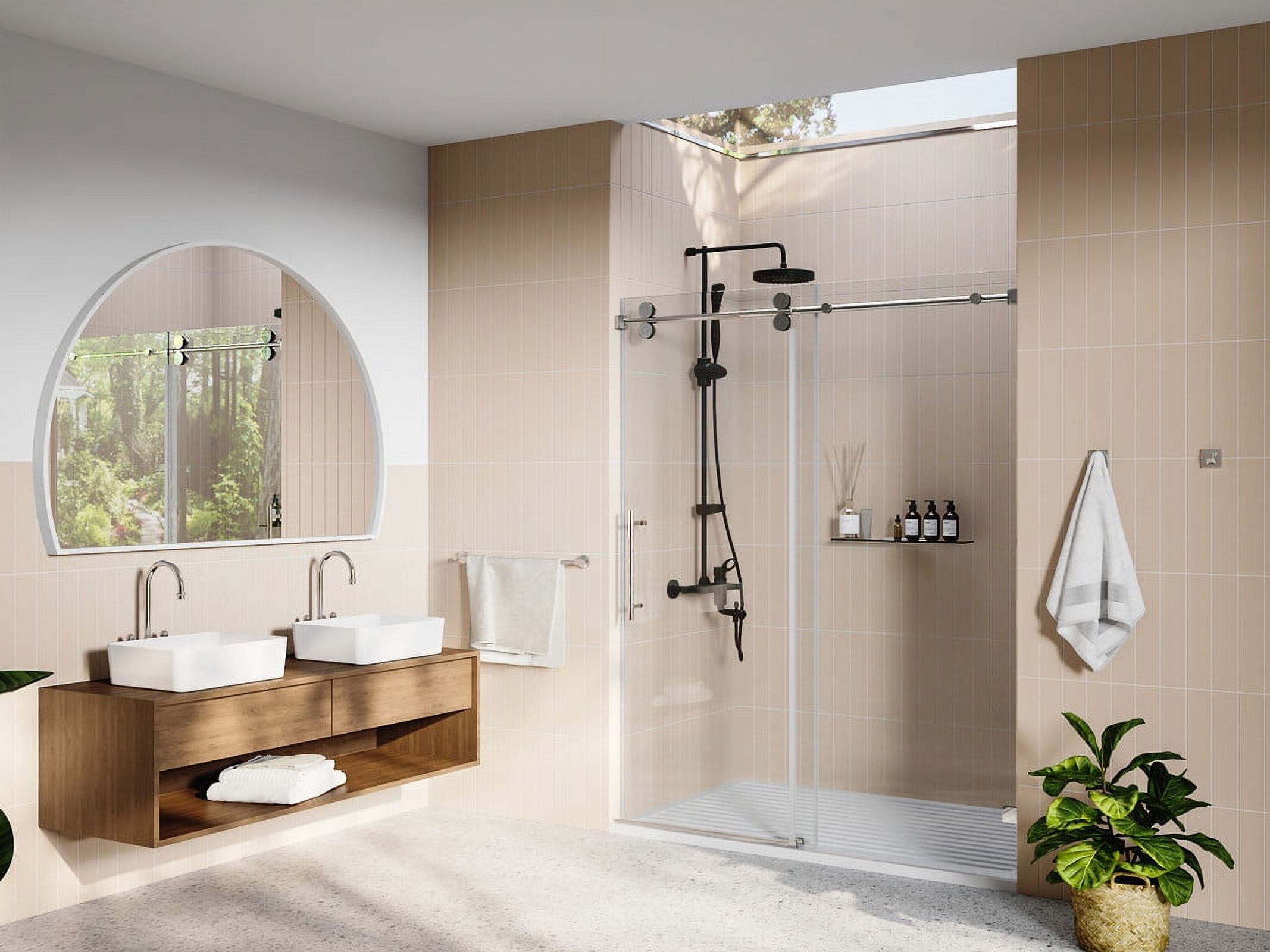 Concord 60" Frameless Sliding Shower Door with Chrome Finish