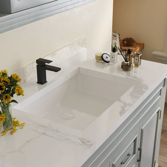 DeerValley DV-1U202 Undermount Bathroom Sink 22" x 15.5" Rectangular Ceramic in White