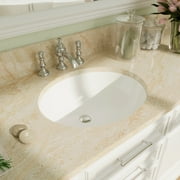 DeerValley DV-1U303 Oval Ceramic Undermount Bathroom Sink with Overflow Hole in White 18" L x 15" W