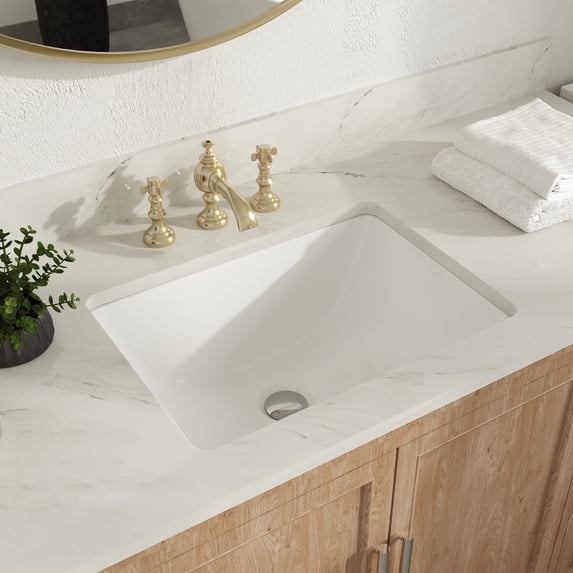 DeerValley DV-1U306 18" x 13" Rectangular Overflow Ceramic Undermount Bathroom Sink