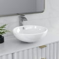 thumbnail image 1 of DeerValley DV-1V062 White Ceramic Circular Vessel Sink Bathroom Sink Round Vanity Basin Bowl with Overflow (16.46'' L x 16.46'' W x 6.25'' H), 1 of 10