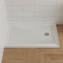 DeerValley Rectangular 48 in. L x 30 in. W Acrylic Alcove Shower Pan Base with Right Drain in White