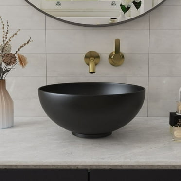 DeerValley Round Ceramic Bathroom Vessel Sink Bowl without Overflow, Pop-up Drain Combo(DV-1V0025)