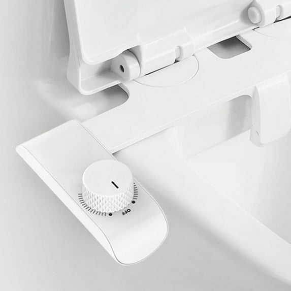 DeerValley Ultra-Slim Bidet Attachment for Toilet with Dual Nozzle,Non-Electric Self Cleaning Fresh Water Sprayer Bidets Toilet Seat for Feminine and Posterior Wash, White(DV-1B0093)