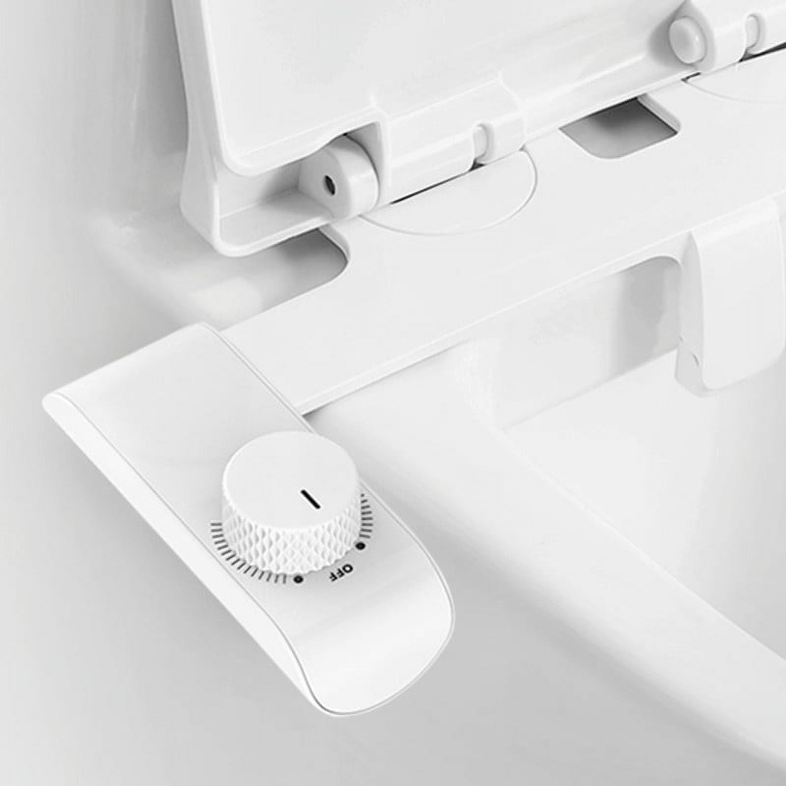 DeerValley Ultra-Slim Bidet Attachment for Toilet with Dual Nozzle,Non-Electric Self Cleaning Fresh Water Sprayer Bidets Toilet Seat for Feminine and Posterior Wash, White（DV-1B0093）