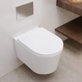 thumbnail image 1 of DeerValley Wall-Hung Toilet With Concealed In-Wall Tank, Rimless Dual Flush 1.1/1.6 GPF, Compact Elongated Bowl, High-Efficiency Ceramic Toilet Set For Modern Bathrooms DV-1F0379-CF, 1 of 11