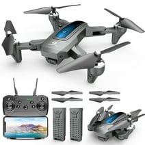 Deerc D10 Drone with Camera for Adults, 1080P FHD FPV Live Video, Gravity Control, Altitude Hold, Headless Mode, Waypoints Functions, with Carrying Case and 2 Batteries
