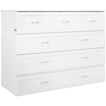 Deerfield Murphy Bed Chest Full White with Charging Station