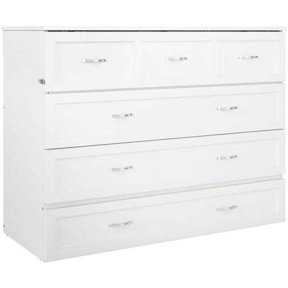Deerfield Murphy Bed Chest Full White with Charging Station