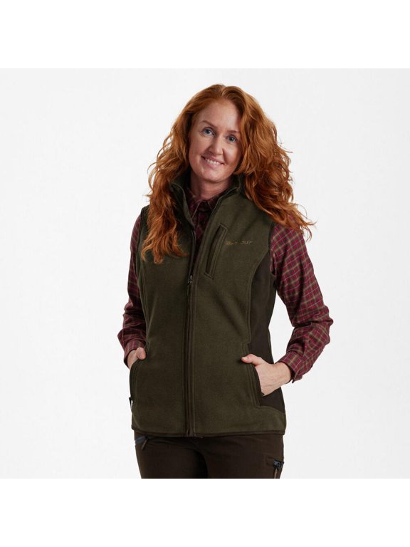 Lady Pam Bonded Fleece Waistcoat Graphite Green C48 Green