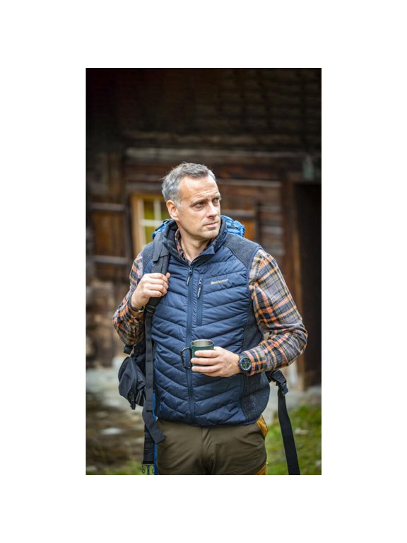 Moor Padded Waistcoat with knit Dark Blue XXXXX-Large Blue