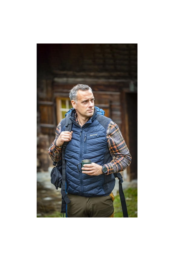 Moor Padded Waistcoat with knit Dark Blue XXXXX-Large Blue