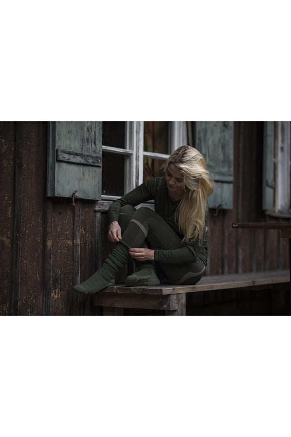 Wool Socks Deluxe - long - Grape leaf X-Large Green