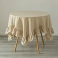 thumbnail image 1 of Deerlux 100 Percent Pure Linen Washable Tablecloth with Ruffle Trim, 1 of 3