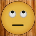 thumbnail image 1 of Deerlux Emoji Style Round Funny Smiley Face Kids Area Rug, Eye Roll Emoji Rug, 36" x 36", 1 of 6